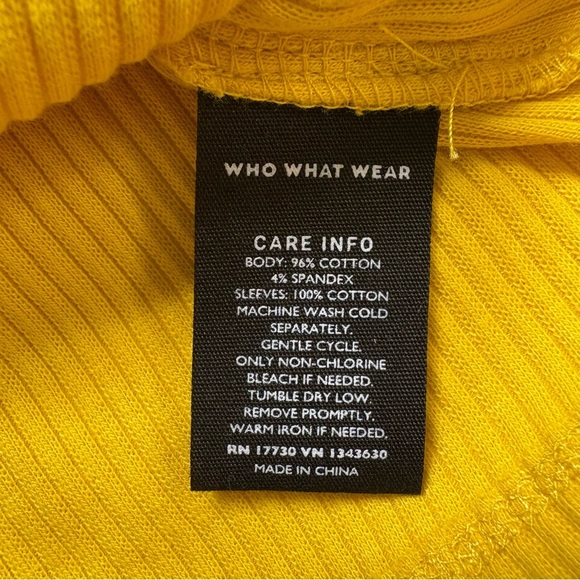 Who What Wear Yellow Eyelet Sleeve Blouse Womens Size Medium NWT - Picture 5 of 8